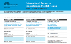 International Forum on Innovation in Mental Health
